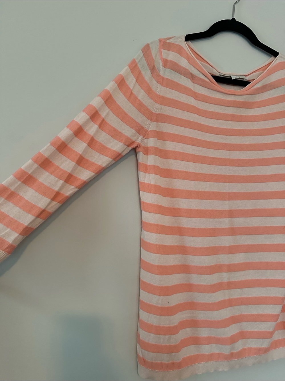 LOFT Peach and Cream Striped Knit Tee - Picture 3 of 5